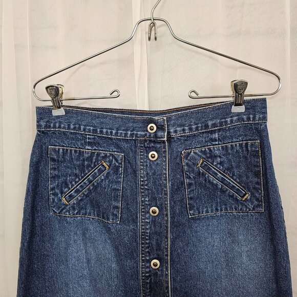Vintage Carolina Blues Blue Denim Y2K Skirt Boho Retro 6 - Picture 2 of 10